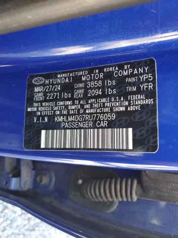 2024 HYUNDAI ELANTRA SEL - KMHLM4DG7RU776059