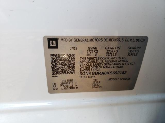 2019 CHEVROLET BLAZER 1LT 3GNKBBRA8KS692182