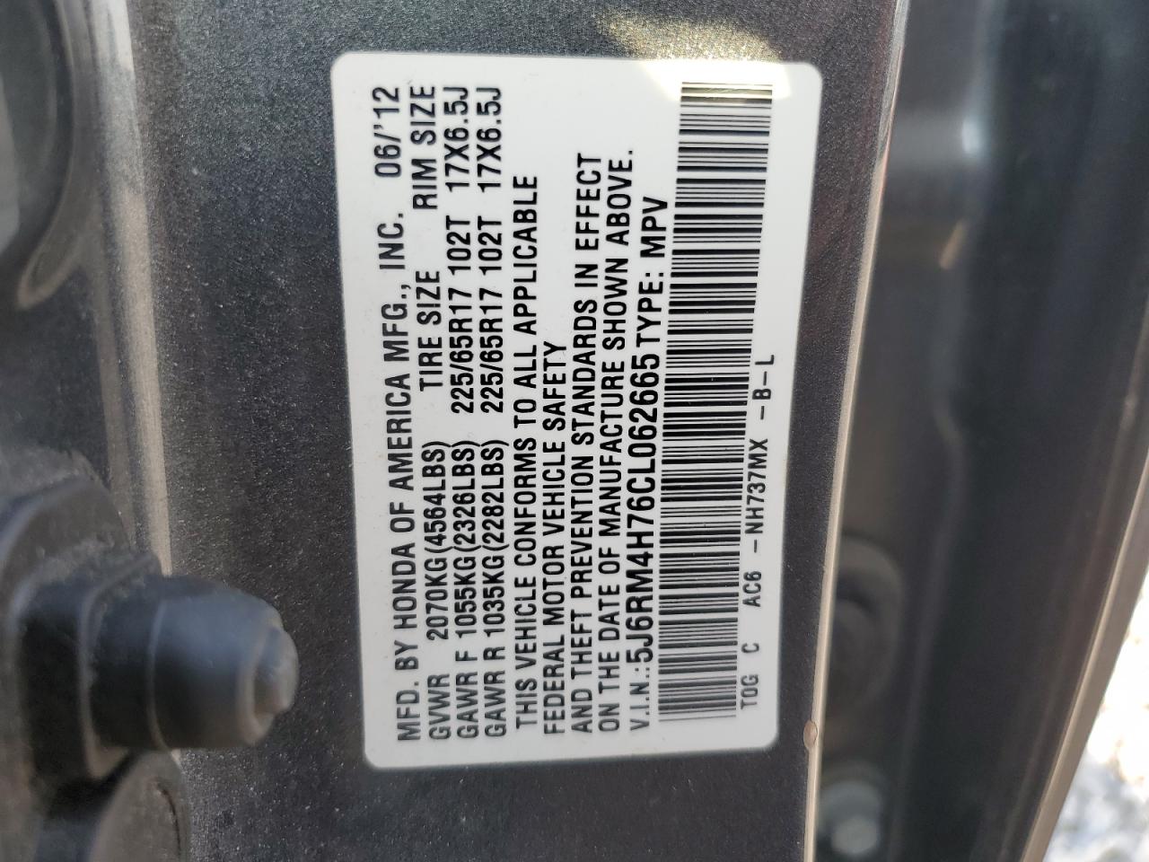 Honda Cr-v exl 2012