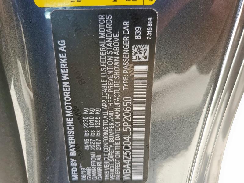 2020 BMW 440I WBA4Z5C04L5P20650