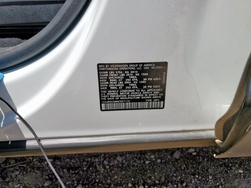 2022 VOLKSWAGEN ATLAS SE 1V2JR2CA8NC557110