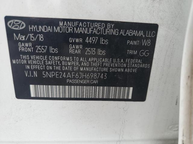 2018 HYUNDAI SONATA SE 5NPE24AF6JH698743