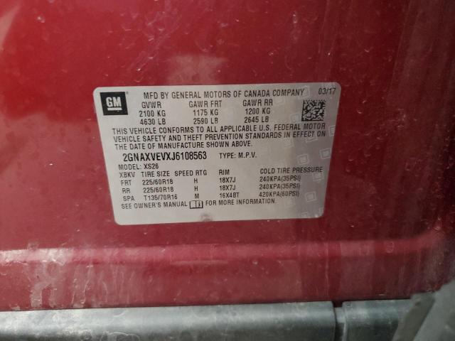 2018 CHEVROLET EQUINOX 4D 2GNAXVEVXJ6108563