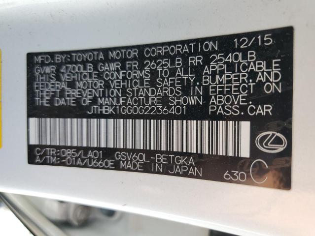2016 LEXUS ES 350 - JTHBK1GG0G2236401