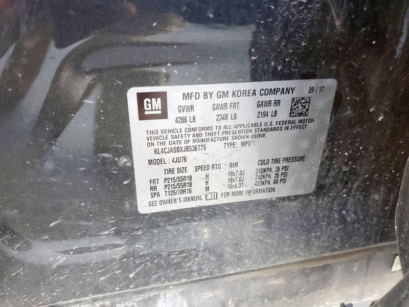 2018 BUICK ENCORE PRE KL4CJASBXJB536775