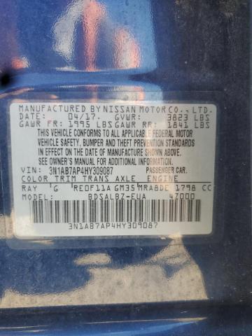 2017 NISSAN SENTRA S 3N1AB7AP4HY309087