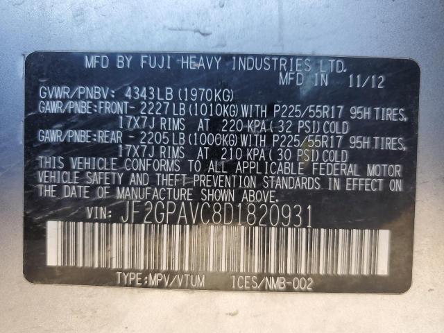 2013 SUBARU XV CROSSTR - JF2GPAVC8D1820931