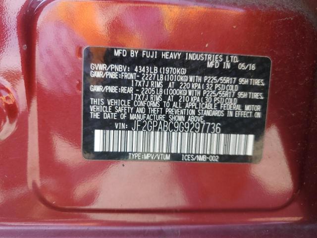 2016 SUBARU CROSSTREK JF2GPABC9G9297736