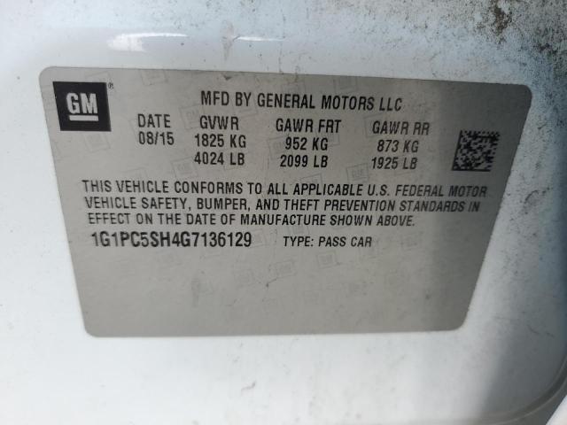 2016 CHEVROLET CRUZE 1G1PC5SH4G7136129