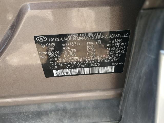 2019 HYUNDAI SANTA FE SE - 5NMS2CAD6KH116375