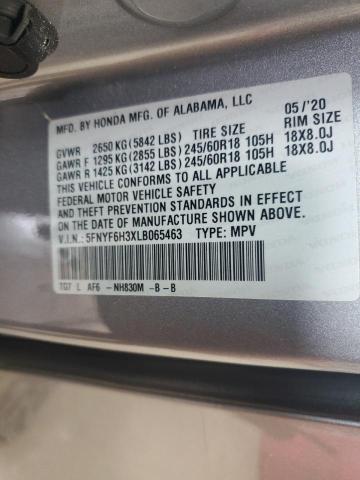 2020 HONDA PILOT EX 5FNYF6H3XLB065463