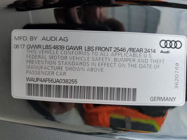 2018 AUDI S5 PREMIUM WAUP4AF56JA038255