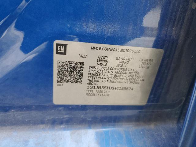 2017 CHEVROLET SONIC LS - 1G1JB5SHXH4159524