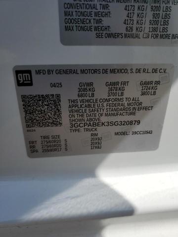 2025 CHEVROLET SILVERADO 3GCPABEK3SG320879