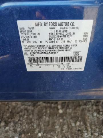 2020 FORD EDGE SEL 2FMPK4J94LBA09957