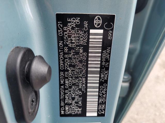 2021 TOYOTA PRIUS SPEC JTDKAMFU7M3147458