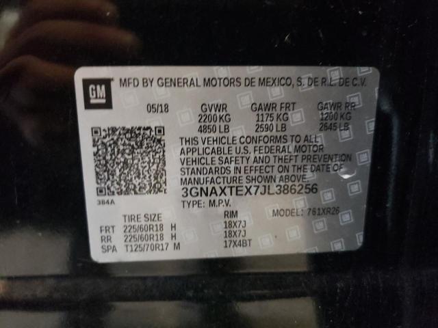 2018 CHEVROLET EQUINOX LT - 3GNAXTEX7JL386256