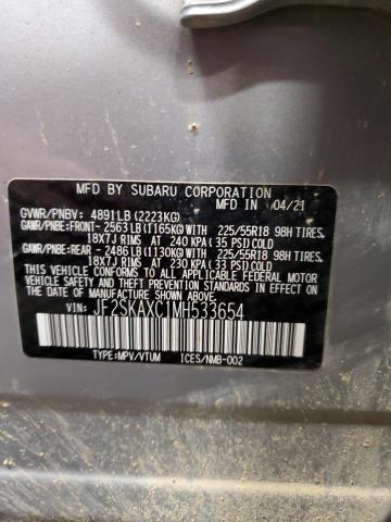 2021 SUBARU FORESTER T JF2SKAXC1MH533654