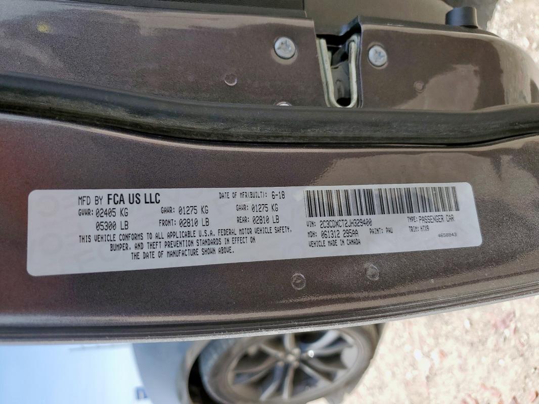 2018 DODGE CHARGER R/ - 2C3CDXCT2JH329400