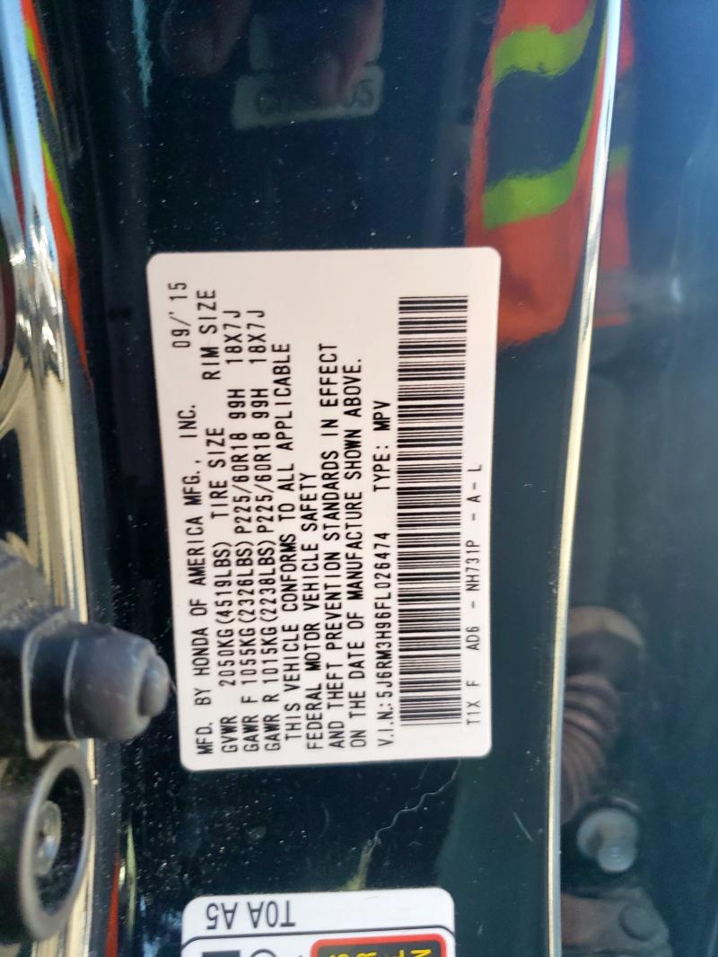 2015 HONDA CR-V TOURI 5J6RM3H96FL026474