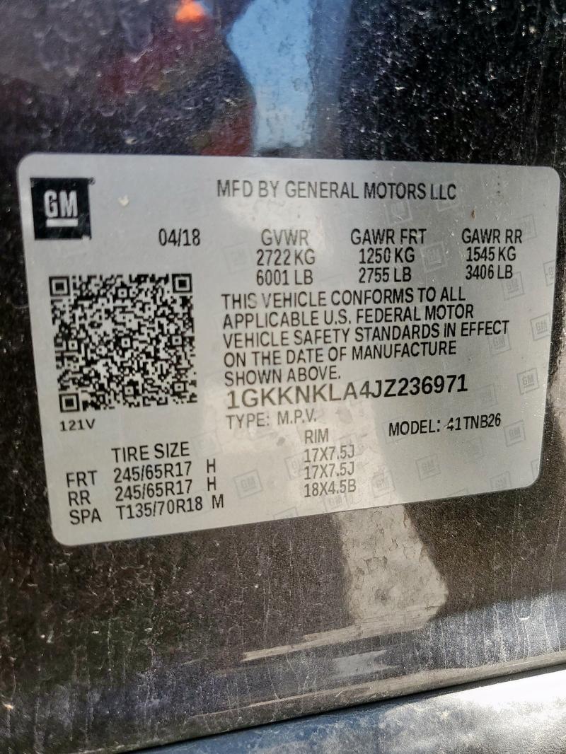 2018 GMC ACADIA SLE 1GKKNKLA4JZ236971