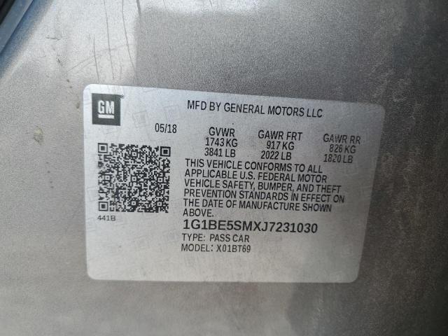 2018 CHEVROLET CRUZE LT 1G1BE5SMXJ7231030