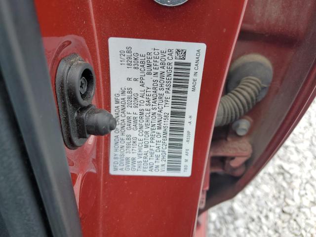 2021 HONDA CIVIC LX 2HGFC2F6XMH511582