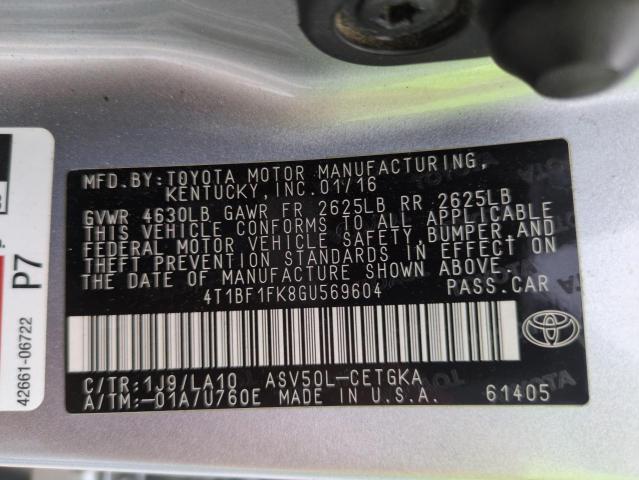 2016 TOYOTA CAMRY LE - 4T1BF1FK8GU569604