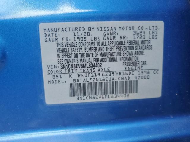 2021 NISSAN VERSA SV 3N1CN8EV6ML834402