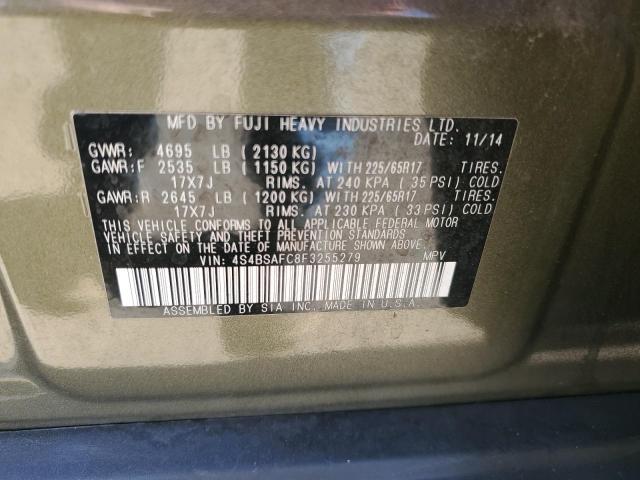 2015 SUBARU OUTBACK 2. 4S4BSAFC8F3255279