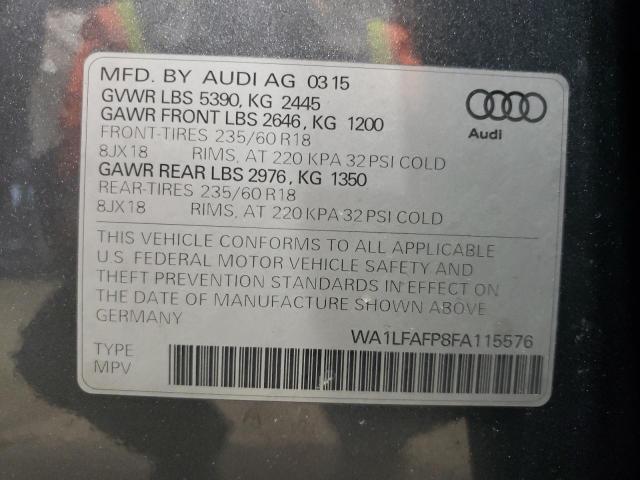 2015 AUDI Q5 PREMIUM WA1LFAFP8FA115576