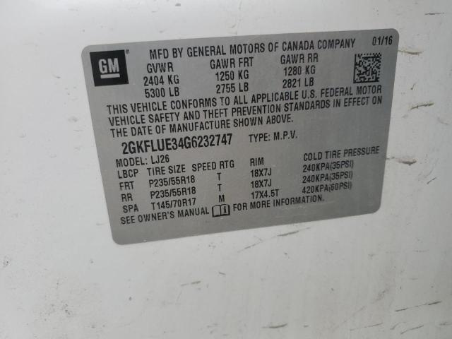 2016 GMC TERRAIN SL 2GKFLUE34G6232747