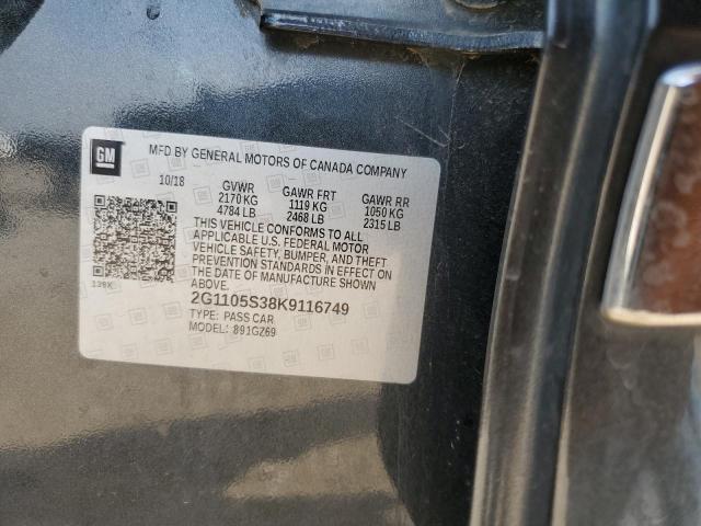 2019 CHEVROLET IMPALA PRE 2G1105S38K9116749