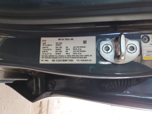 2022 TESLA MODEL 3 5YJ3E1EB5NF174654