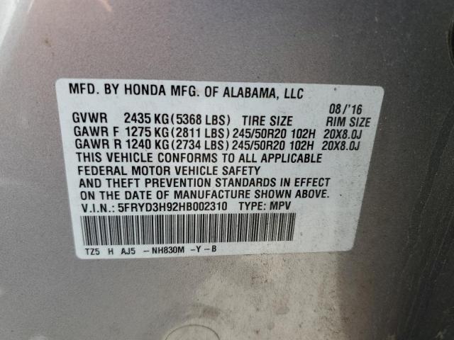 2017 ACURA MDX ADVANC 5FRYD3H92HB002310