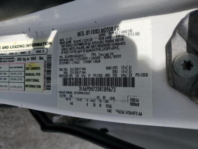 2013 FORD FUSION SE - 3FA6P0H72DR189673