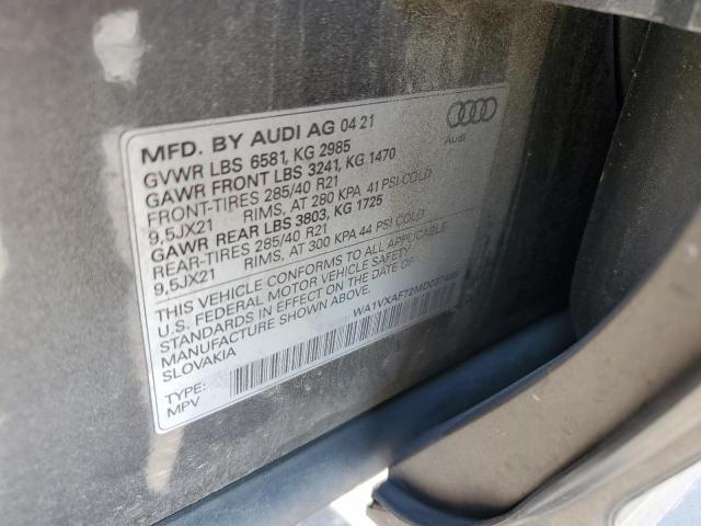 2021 AUDI Q7 PRESTIG WA1VXAF72MD037488