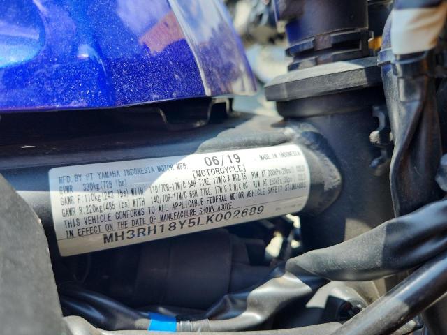 2020 YAMAHA YZFR3 A MH3RH18Y5LK002689
