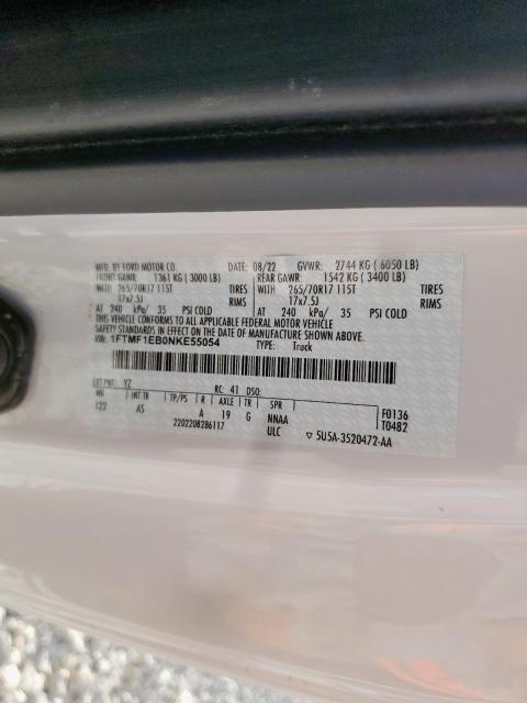 2022 FORD F150 1FTMF1EB0NKE55054