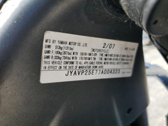 2007 YAMAHA VSTAR JYAVP25E77A004323