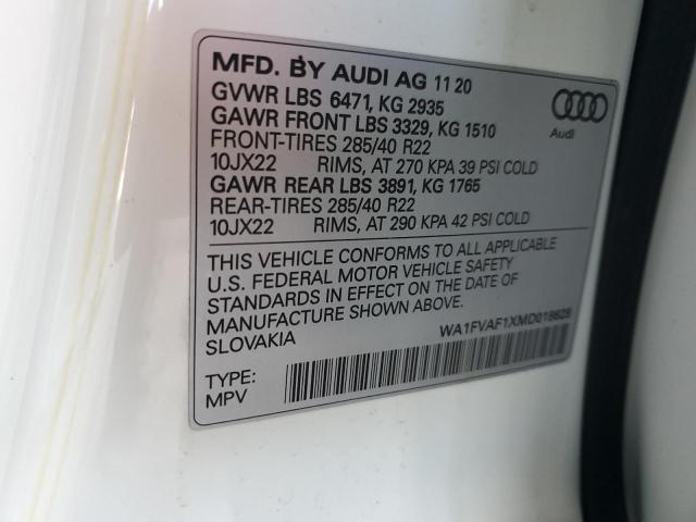 2021 AUDI Q8 PRESTIG WA1FVAF1XMD018628