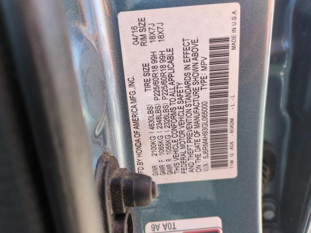 2016 HONDA CR-V TOURI 5J6RM4H93GL065000