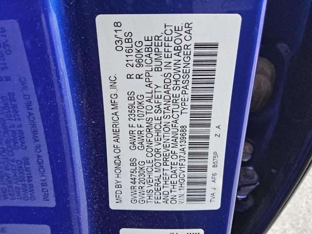 2018 HONDA ACCORD SPO 1HGCV1F37JA139688