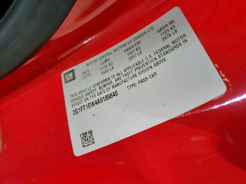 2010 CHEVROLET CAMARO SS - 2G1FT1EW4A9189840
