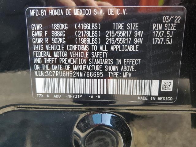 2022 HONDA HR-V EX 3CZRU6H52NM766695
