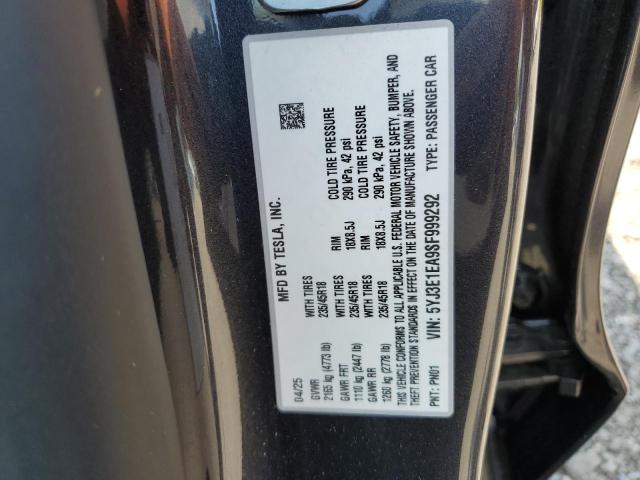 2025 TESLA MODEL 3 5YJ3E1EA9SF999292