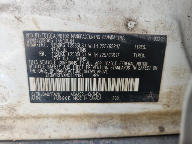 2021 TOYOTA RAV4 XLE 2T3W1RFVXMC131194