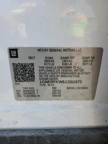 2018 CHEVROLET TRAVERSE L - 1GNERFKW8JJ111673
