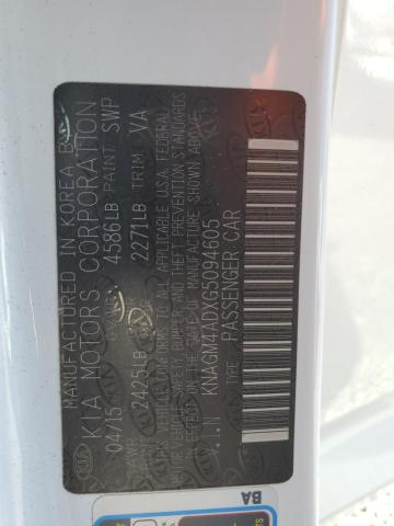 2016 KIA OPTIMA HYB KNAGM4ADXG5094605