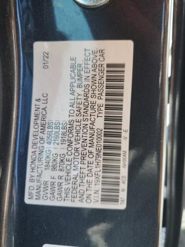 2022 HONDA CIVIC EXL 19XFL1H79NE010002